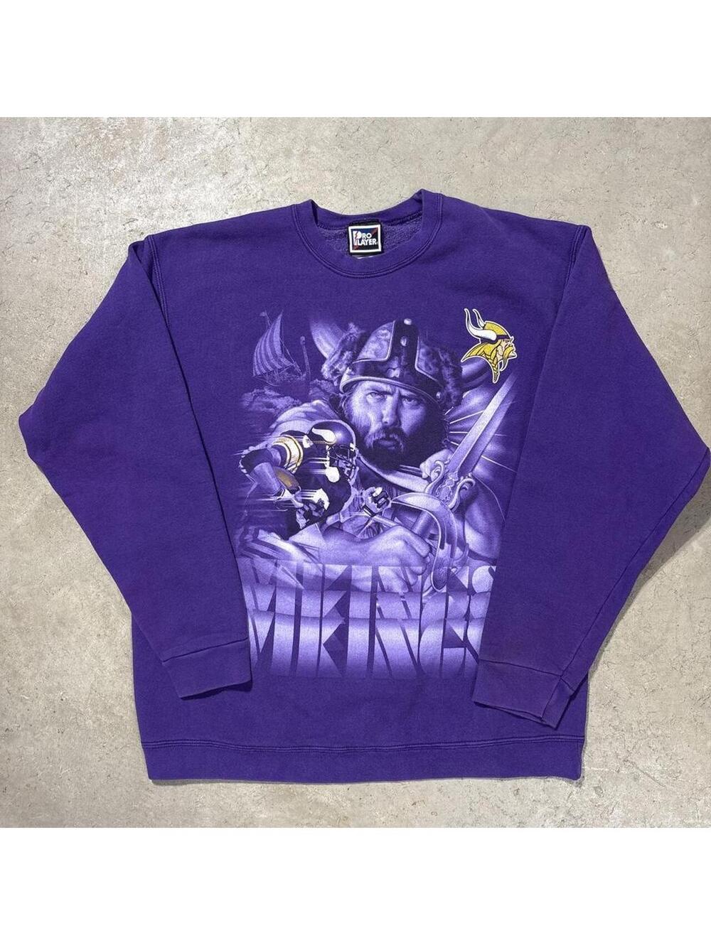 Vintage 90s Minnesota Vikings Pro Player Graphic Sweatshirt Men's L